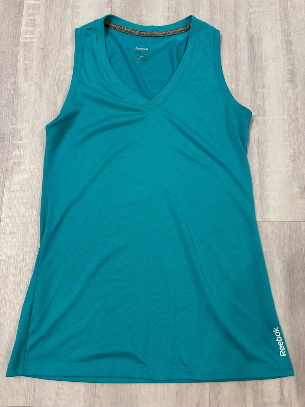 Reebok Play Dry Teal V-Neck Performance Tank